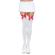 Leg Avenue Nylon Thigh Highs With Bow White / Red