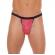 Mens Black G-String With Pink Pouch