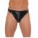 Men Black Shiny G-String