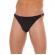 Mens Black G-String With Metal Hoop Connectors