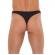Mens Black G-String With Metal Hoop Connectors