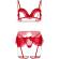 Leg Avenue Three Pieces Set Bra, G-String and Garter Belt