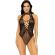 Leg Avenue Net & Lace Keyhole Bodysuit One Size - Black