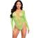 Leg Avenue - Crystalized Long Sleeve Bodysuit Green