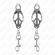 Kink - Japanese Clover Nipple Clamps With Hooks Silver