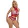 Subblime - 952402 Bodystocking Fishnet Set With Pink Diamonds One Size