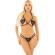 Leg Avenue - Heart Design Open Cup Bra + Thong Black One Size