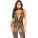 Leg Avenue - Flower Print Mesh Bodystocking Black One Size