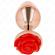 Kink - Pink Gold Anal Plug With Red Rose L