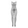 Subblime - 952112 Fishnet Bodystocking With Details On The Chest and Belly Black One Size