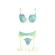 Subblime - 955311 Set of Bra With Lace and Garter Lines Green and Blue S/M