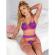 Subblime - 955359 Set of Bra With Lace and Garter Links Pink and Purple S/M