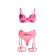 Subblime - 955359 Set of Bra With Lace and Garter Links Pink and Purple S/M