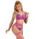 Subblime - 955359 Set of Bra With Lace and Garter Links Pink and Purple S/M