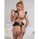 Subblime - 957483 Lace Bra and Garter Set Black