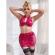 Subblime - 957605 Leather Bra and Skirt Set Red