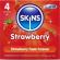 Skins - Strawberry Premium Kondomit Pakkaus 4