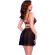 Chilirose - Cr 4869 Babydoll MUSTA/PUNAINEN