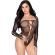 Leg Avenue - 89361 Haaraton Bodysuit Mustalla Bolerolla - One Size