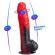 Silexd - Devil Dildo Fantasy Nestemäinen Silikoni Lämpöreaktiivinen Punamusta 20,3 CM