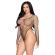 Leg Avenue - 89377 High-Cut Industrial Net Bodysuit Musta - One Size
