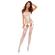 Passion - BS121 Valkoinen Garter-Effect Bodystocking