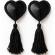 Chilirose - Cr 4897 Heart-Shaped Nipple Covers With Black Tassels