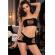 Chilirose - Cr 4902 Black Seamless Bandeau Top and Shorts Set With Cut-Outs - S/M