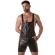 Locker Gear - Punch Hole Leatherette Short Overalls Black