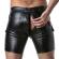 Locker Gear - Punch Hole Leatherette Cargo Shorts Black