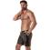 Locker Gear - Punch Hole Leatherette Loose Fit Cargo Shorts Black