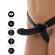 Hidden Desire - Inferno Harness Säädettävä Valjaat ja 14 CM Silikoni Kaksoisvibraattori Kaukosäätimellä Musta