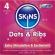 Skins Condoms Dots and Ribs 4 Kpl