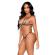 Leg Avenue Floral Sheer Bra and G-String Black