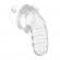 Man Cage 12 Male 5.5 Inch Clear Chastity Cage With Anal Plug