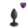 Small Heart Shaped Diamond Base Black Butt Plug